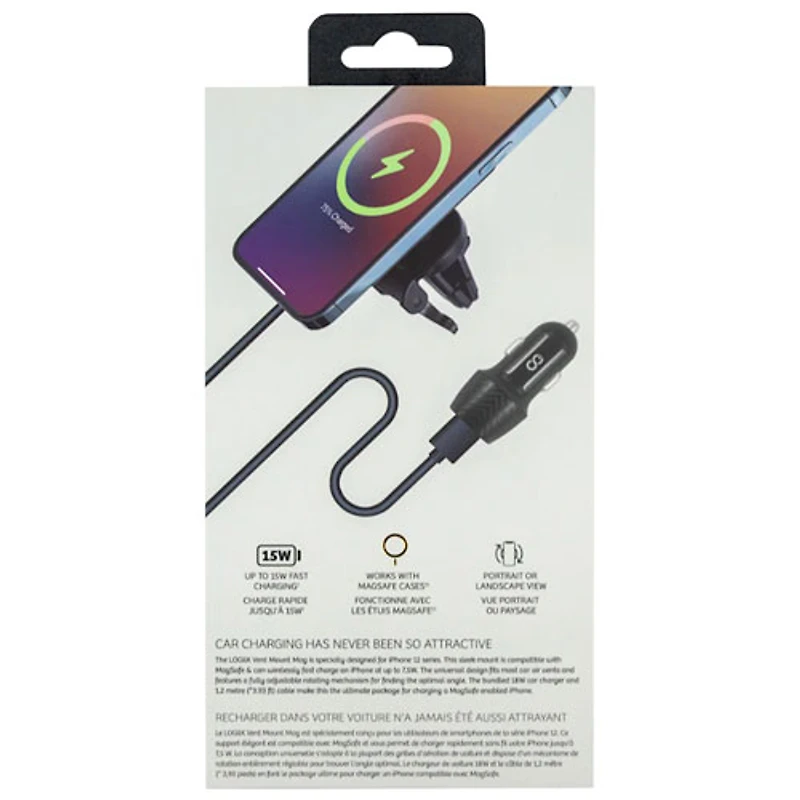 LOGiiX 7.5W Wireless Charging Vent Mount with MagSafe (LGX-13217) - Black