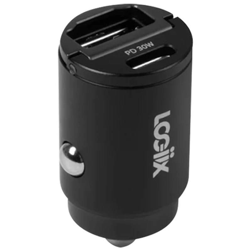 Chargeur pour l'auto USB-C/USB-A PD 30 W Power Lite 30 Duo de LOGiiX - Noir