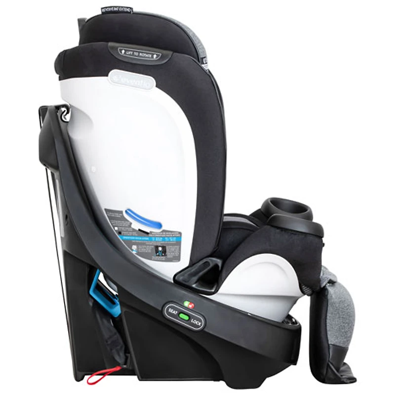 Siège d'auto rehausseur convertible 3-en-1 à dossier haut Revolve360 Extend d'Evenflo - Gris lunaire