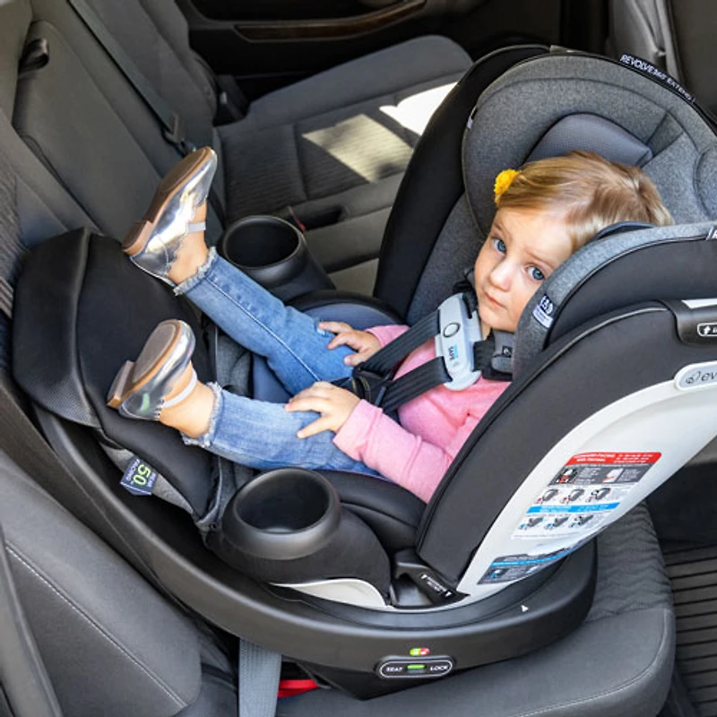 Evenflo Gold Revolve360 Extend All-in-One Convertible High-back Booster Car Seat w/ Sensor Safe -Moonstone Grey