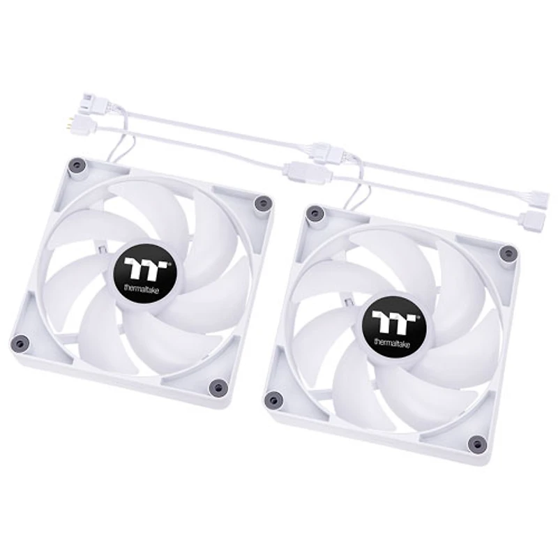 Ventilateur de tour ARGB CT120 de 120 mm de Thermaltake - Paquet de 2 - Blanc
