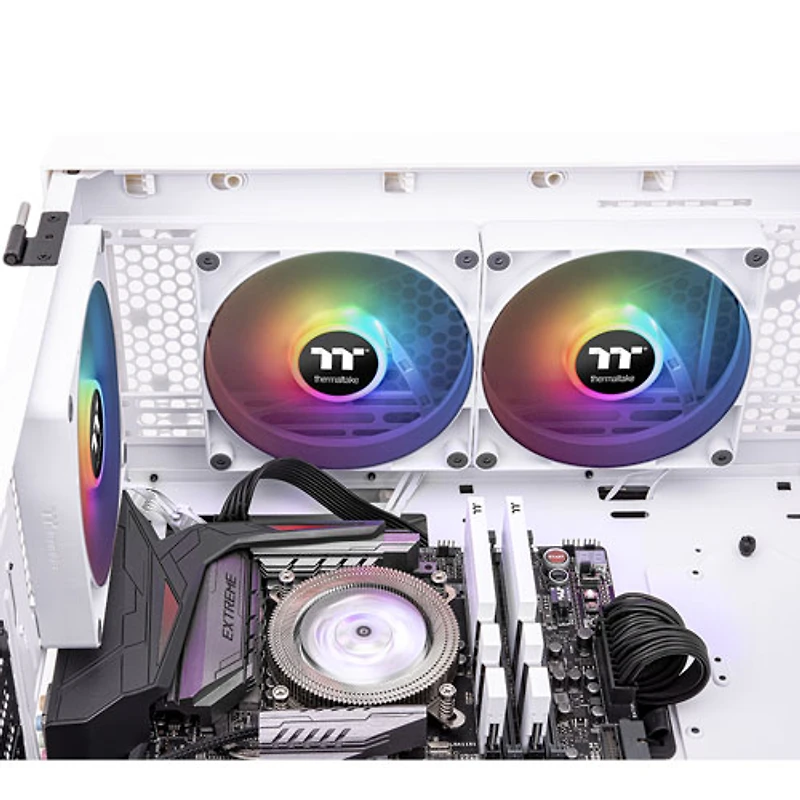 Ventilateur de tour ARGB CT120 de 120 mm de Thermaltake - Paquet de 2 - Blanc