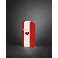 Réfrigérateur à congélateur supérieur 9,9 pi³ 24 po à éclairage DEL de Smeg (FAB28URDCA3) - Drapeau canadien - Exclusivité de Best Buy