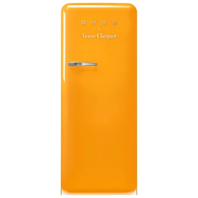 Réfrigérateur à congélateur supérieur de 24 po 9,9 pi³ avec éclairage DEL Veuve Clicquot de Smeg (FAB28URDYVC3) - Orange