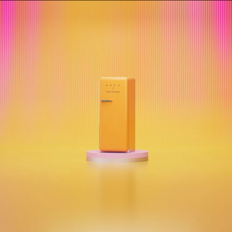 Réfrigérateur à congélateur supérieur de 24 po 9,9 pi³ avec éclairage DEL Veuve Clicquot de Smeg (FAB28URDYVC3) - Orange