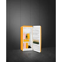 Réfrigérateur à congélateur supérieur de 24 po 9,9 pi³ avec éclairage DEL Veuve Clicquot de Smeg (FAB28URDYVC3) - Orange