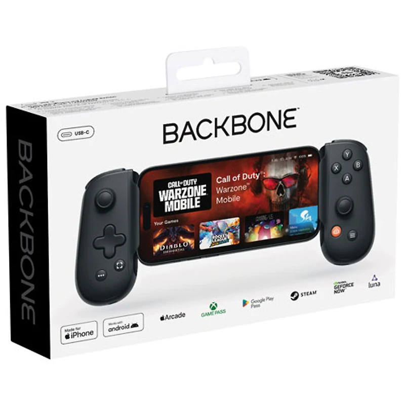 Backbone One Gaming Controller for Android and iPhone 15 Series - Black