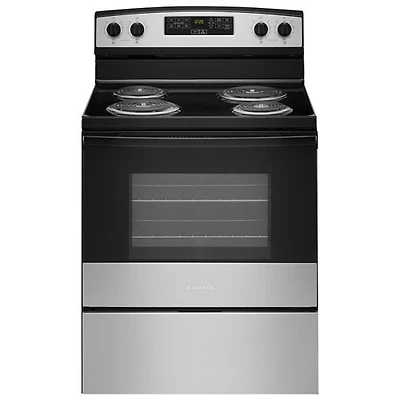 Open Box - Amana 30" 4.8 Cu. Ft. Freestanding Electric Coil Top Range - SS - Perfect Condition