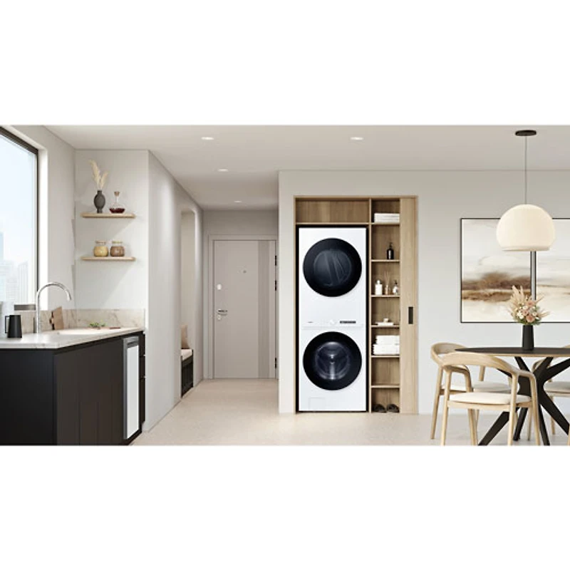 Duo laveuse électrique de 5,3 pi³ et sécheuse de 7,6 pi³ de Samsung (WH46DBH550EWAC) - Blanc - Exclusivité de Best Buy