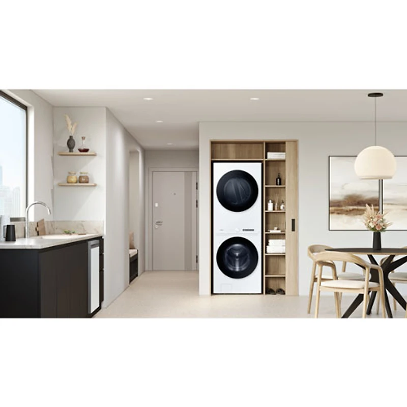 Duo laveuse électrique de 5,3 pi³ et sécheuse de 7,6 pi³ de Samsung (WH46DBH550EWAC) - Blanc - Exclusivité de Best Buy