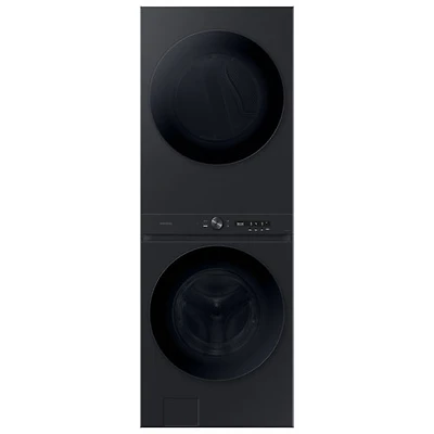 Duo laveuse électrique de 5,3 pi³ et sécheuse de 7,6 pi³ de Samsung (WH46DBH550EVAC) - Acier inoxydable noir
