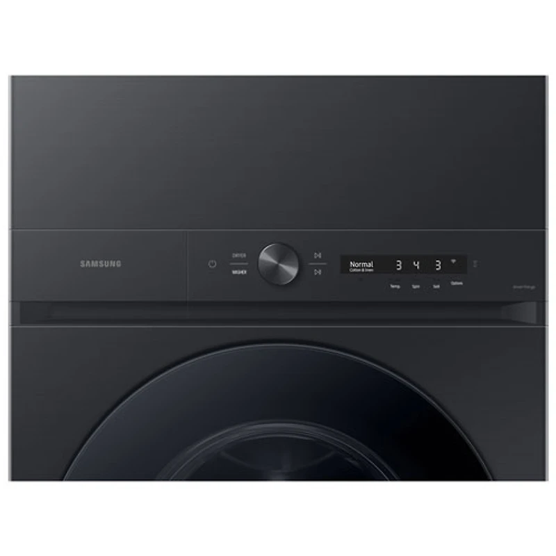 Duo laveuse électrique de 5,3 pi³ et sécheuse de 7,6 pi³ de Samsung (WH46DBH550EVAC) - Acier inoxydable noir