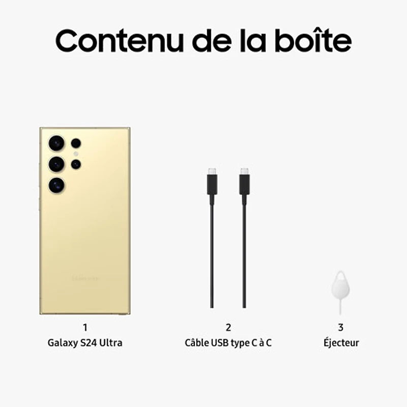Galaxy S24 Ultra de 256 Go de Samsung - Jaune titane - Déverrouillé
