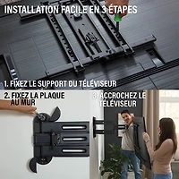 Support mural articulé Elite Advanced avec fonction 4D + Shift de SANUS pour téléviseur de 32 à 65 po