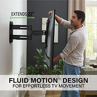 Support mural articulé Elite Advanced avec fonction 4D + Shift de SANUS pour téléviseur de 32 à 65 po