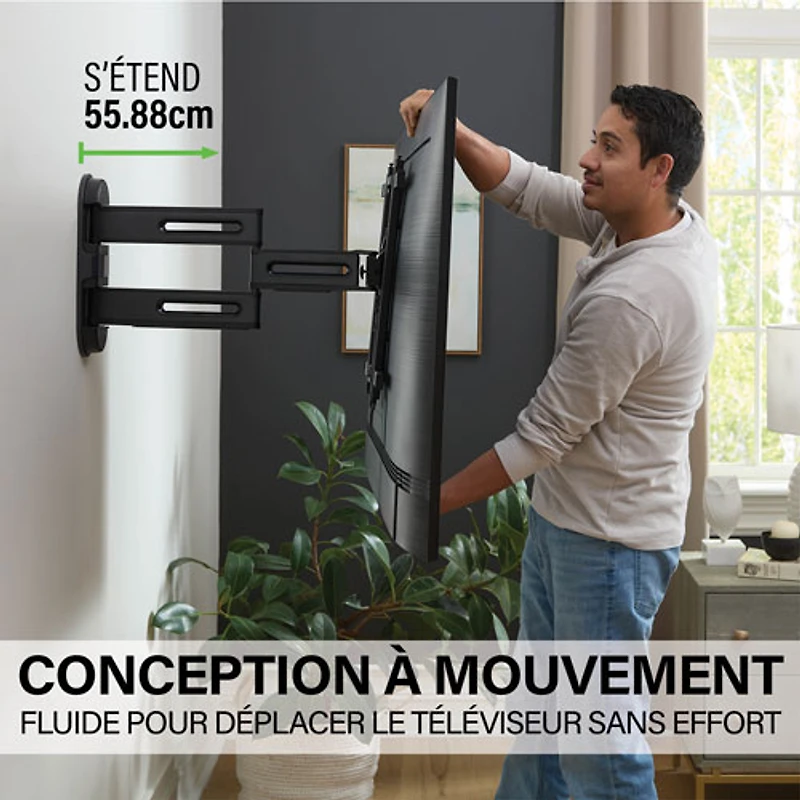 Support mural articulé Elite Advanced avec fonction 4D + Shift de SANUS pour téléviseur de 32 à 65 po