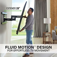 Support mural articulé Elite Advanced avec fonction 4D + Shift de SANUS pour téléviseur de 42 à 90 po