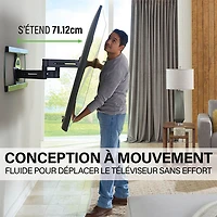 Support mural articulé Elite Advanced avec fonction 4D + Shift de SANUS pour téléviseur de 42 à 90 po