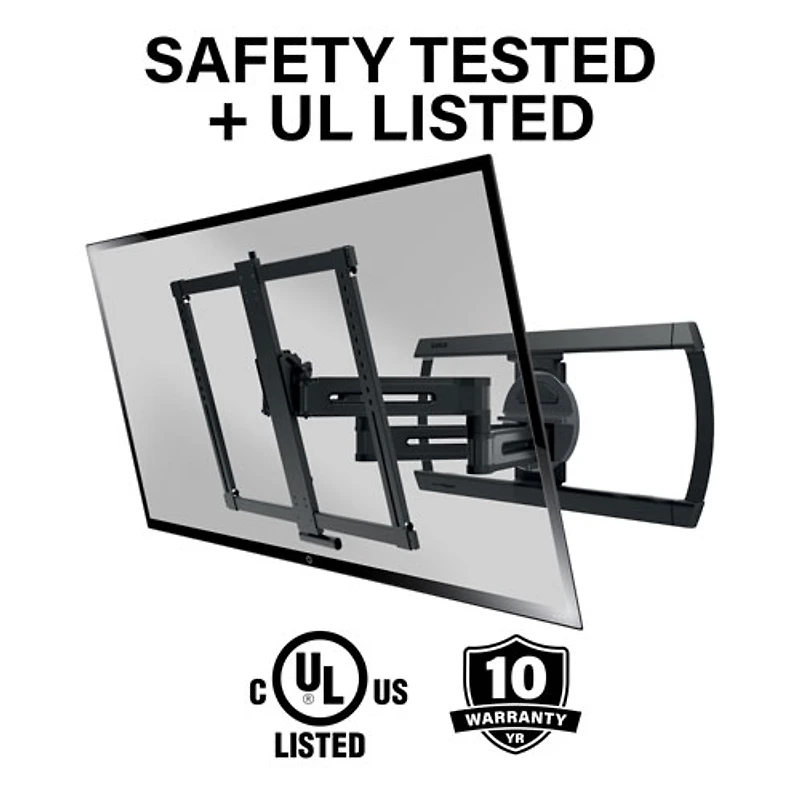 Support mural articulé Elite Advanced avec fonction 4D + Shift de SANUS pour téléviseur de 42 à 90 po