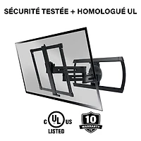 Support mural articulé Elite Advanced avec fonction 4D + Shift de SANUS pour téléviseur de 42 à 90 po