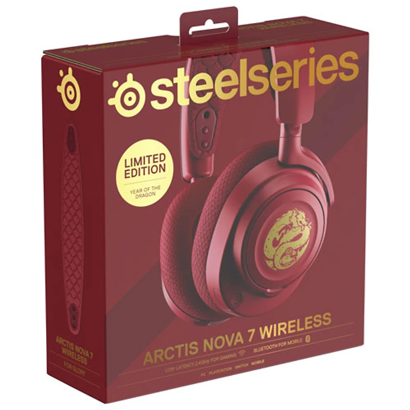 Casque d’écoute de jeu sans fil Arctis Nova 7 édition limitée Dragon de SteelSeries - Rouge