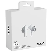 Écouteurs boutons 100 % sans fil à suppression du bruit A1 Pro de Sudio Audio - Blanc