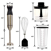 Kenmore 400-Watt Variable Speed Immersion Blender with Food Chopper and Whisk - Silver/Black