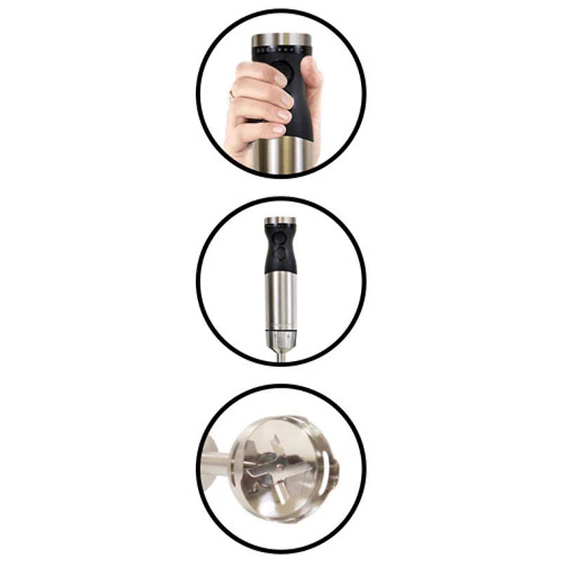 Kenmore 400-Watt Variable Speed Immersion Blender with Food Chopper and Whisk - Silver/Black