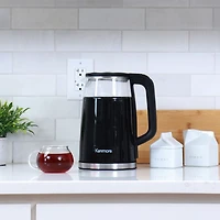 Kenmore Glass Electric Kettle with Digital Temperature Control - 1.8QT/1.7L - Glass