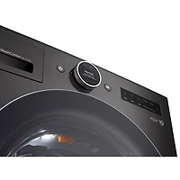 LG 5.7 Cu. Ft. High Efficiency Electric Washer & Dryer Combo (WM6998HBA) - Black Steel