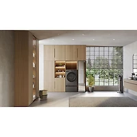 LG 5.7 Cu. Ft. High Efficiency Electric Washer & Dryer Combo (WM6998HBA) - Black Steel