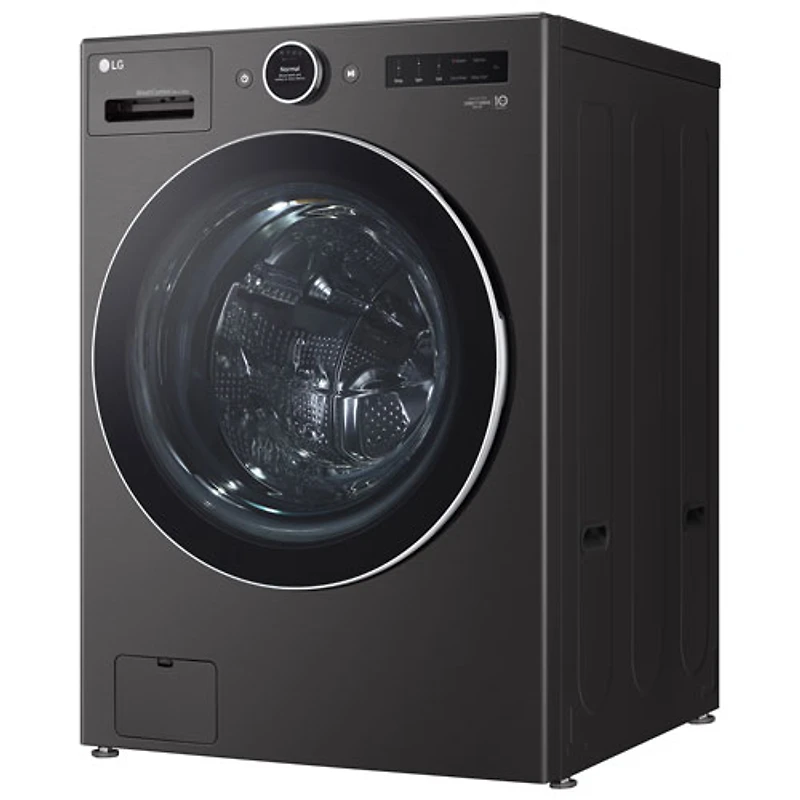 LG 5.7 Cu. Ft. High Efficiency Electric Washer & Dryer Combo (WM6998HBA) - Black Steel