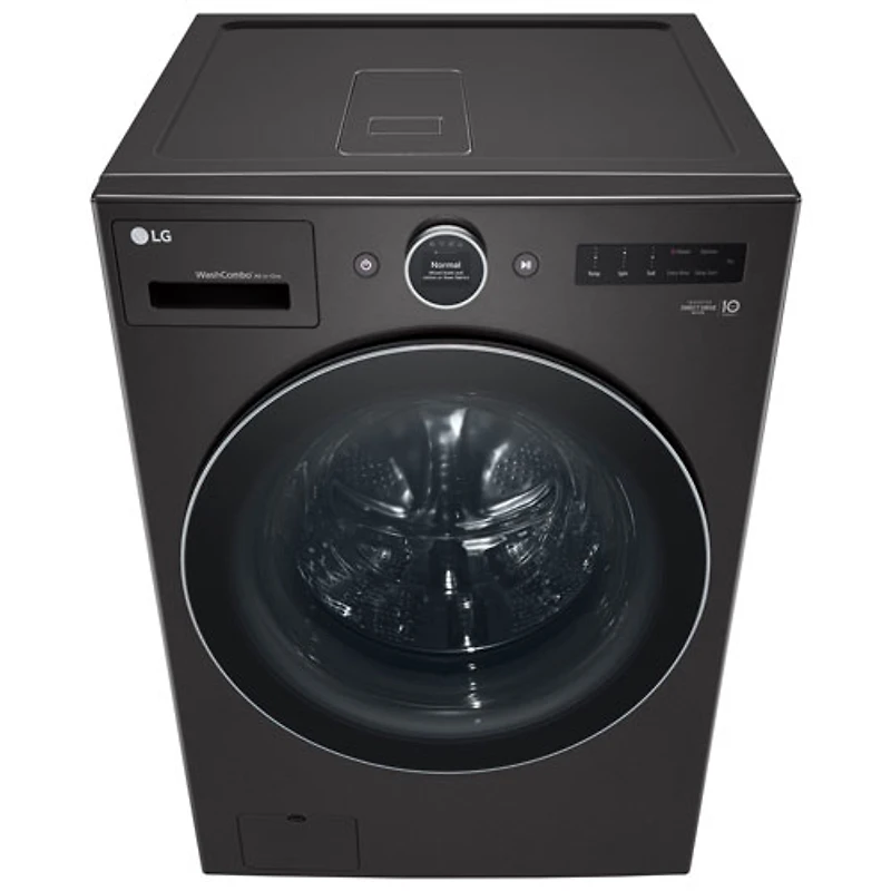 LG 5.7 Cu. Ft. High Efficiency Electric Washer & Dryer Combo (WM6998HBA) - Black Steel