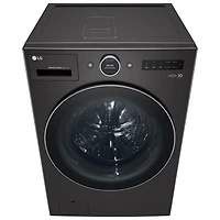 LG 5.7 Cu. Ft. High Efficiency Electric Washer & Dryer Combo (WM6998HBA) - Black Steel