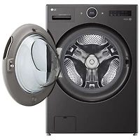 LG 5.7 Cu. Ft. High Efficiency Electric Washer & Dryer Combo (WM6998HBA) - Black Steel