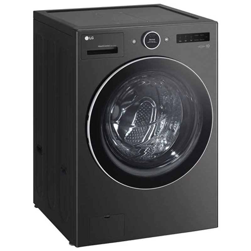 LG 5.7 Cu. Ft. High Efficiency Electric Washer & Dryer Combo (WM6998HBA) - Black Steel