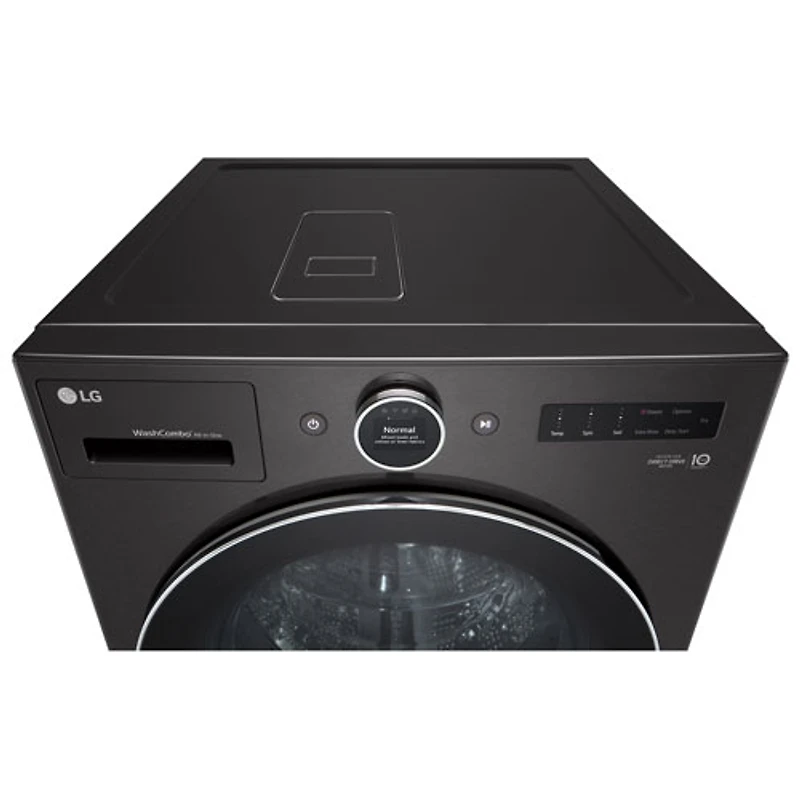 LG 5.7 Cu. Ft. High Efficiency Electric Washer & Dryer Combo (WM6998HBA) - Black Steel