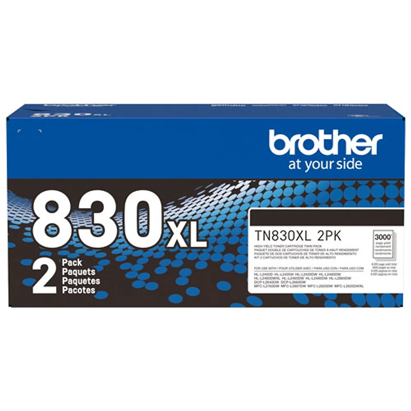 Brother Black Toner (TN830XL2PK) - 2 Pack