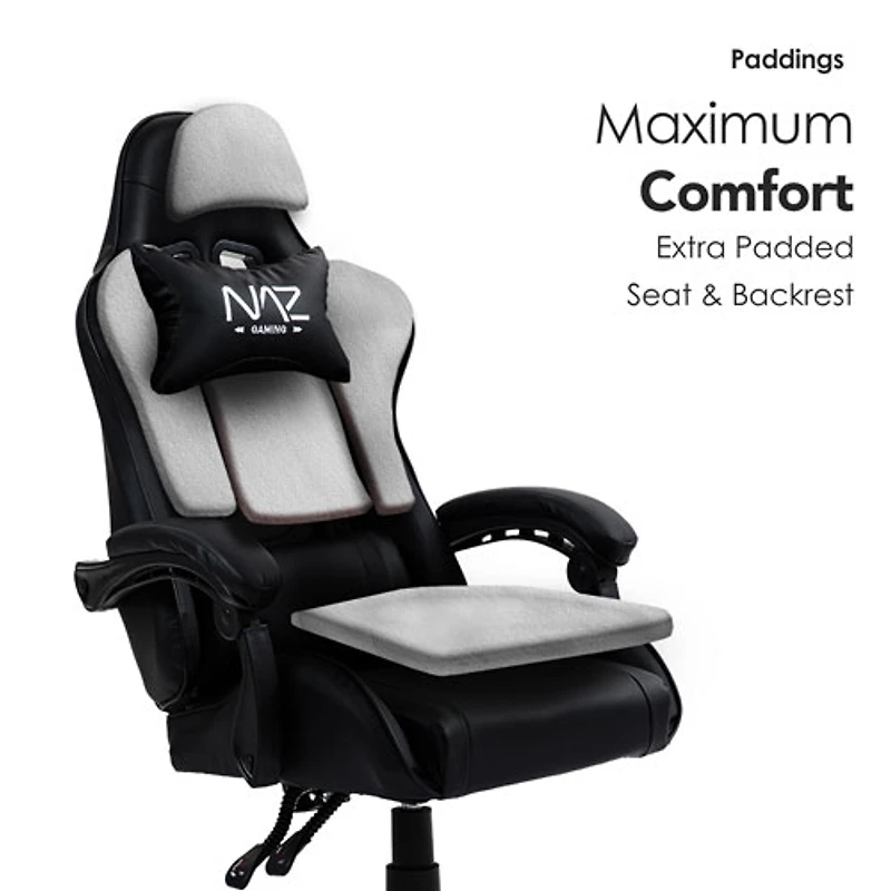 Fauteuil de jeu ergonomique à dossier haut en similicuir Tachi de Naz