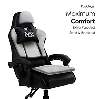Fauteuil de jeu ergonomique à dossier haut en similicuir Tachi de Naz