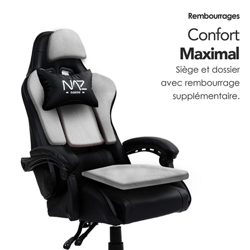 Fauteuil de jeu ergonomique à dossier haut en similicuir Tachi de Naz