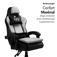 Fauteuil de jeu ergonomique à dossier haut en similicuir Tachi de Naz