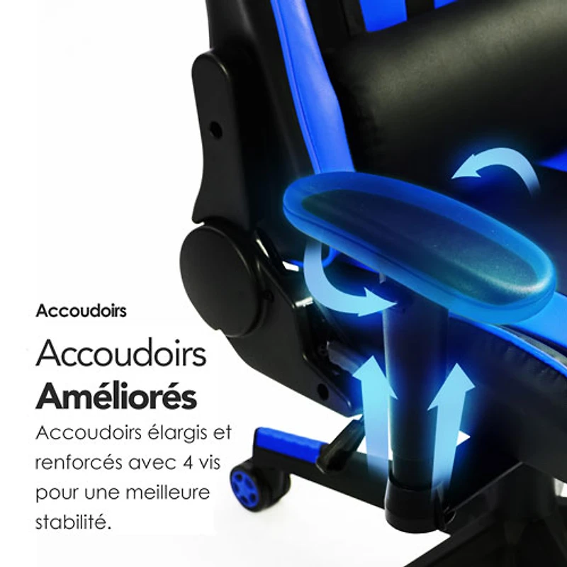 Fauteuil de jeu ergonomique à dossier haut en similicuir Gladius de Naz