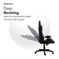 Fauteuil de jeu ergonomique à dossier haut en similicuir Gladius de Naz - Noir