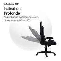 Fauteuil de jeu ergonomique à dossier haut en similicuir Gladius de Naz - Noir