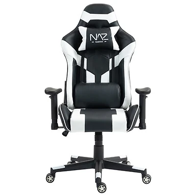 Naz Gladius Ergonomic High-Back Faux Leather Gaming Chair - Black/White