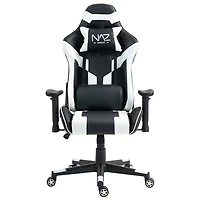 Naz Gladius Ergonomic High-Back Faux Leather Gaming Chair - Black/White