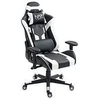 Naz Gladius Ergonomic High-Back Faux Leather Gaming Chair - Black/White