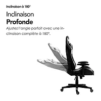 Naz Gladius Ergonomic High-Back Faux Leather Gaming Chair - Black/White