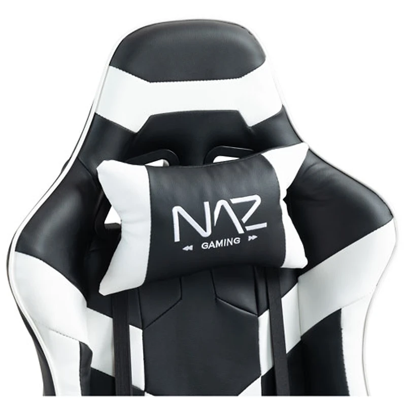 Naz Gladius Ergonomic High-Back Faux Leather Gaming Chair - Black/White